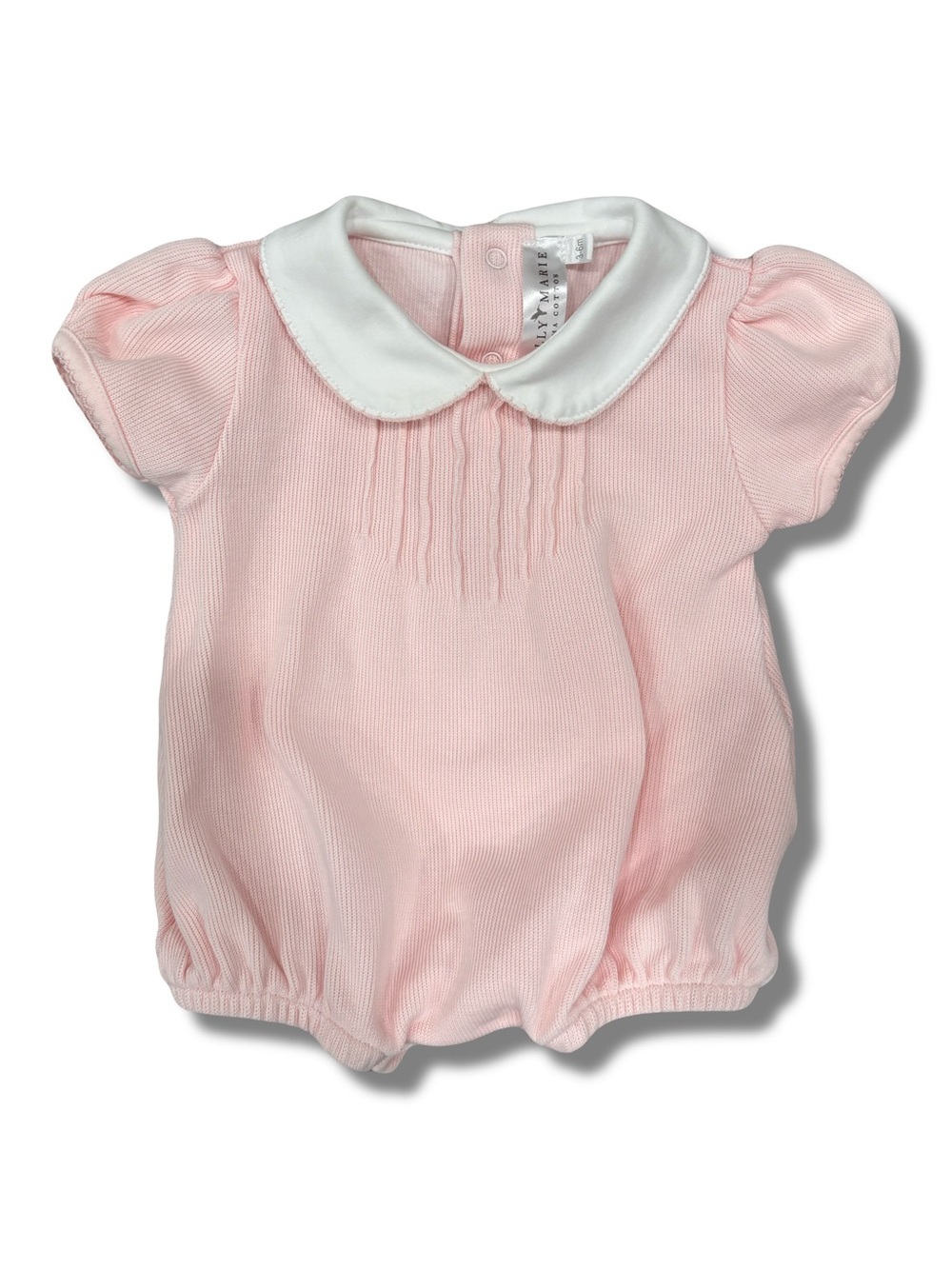 Milly Marie 3-6 Months Girls Light Pink Knit Bubble Pima Cotton
Peter Pan Collar